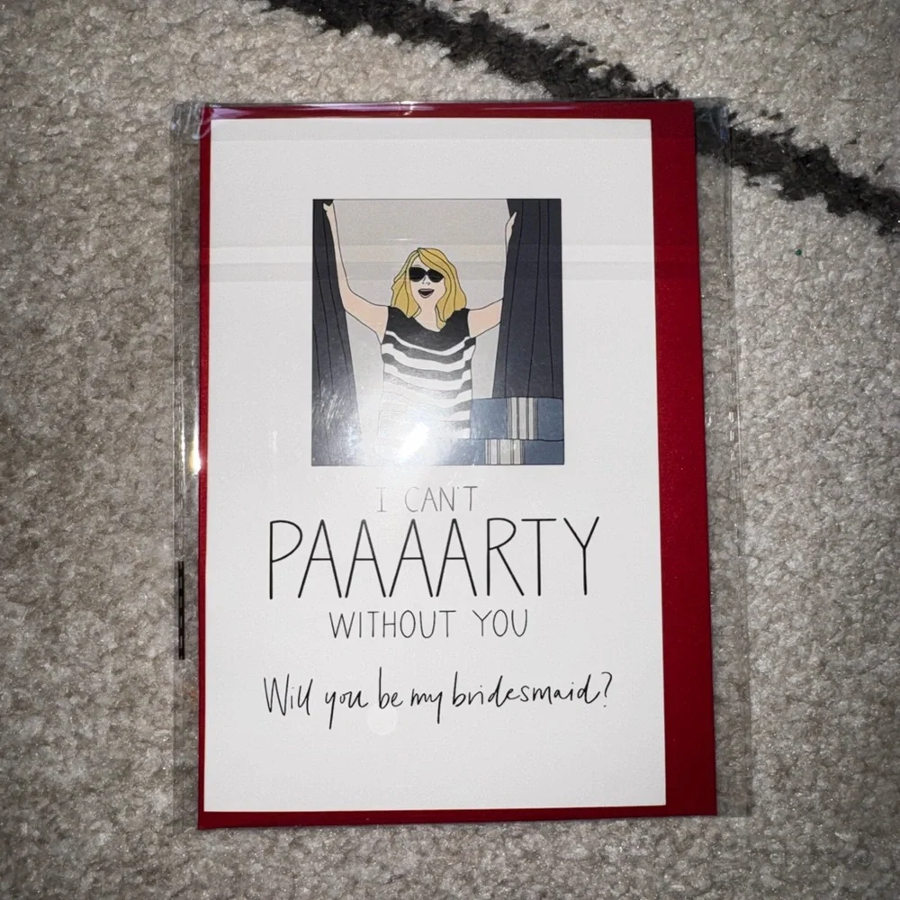 Bridesmaid Invitation Card with Red Envelope